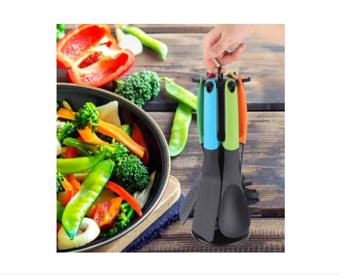 Set 6 Utensilios Para Cocina Cucharones Espumadera-5