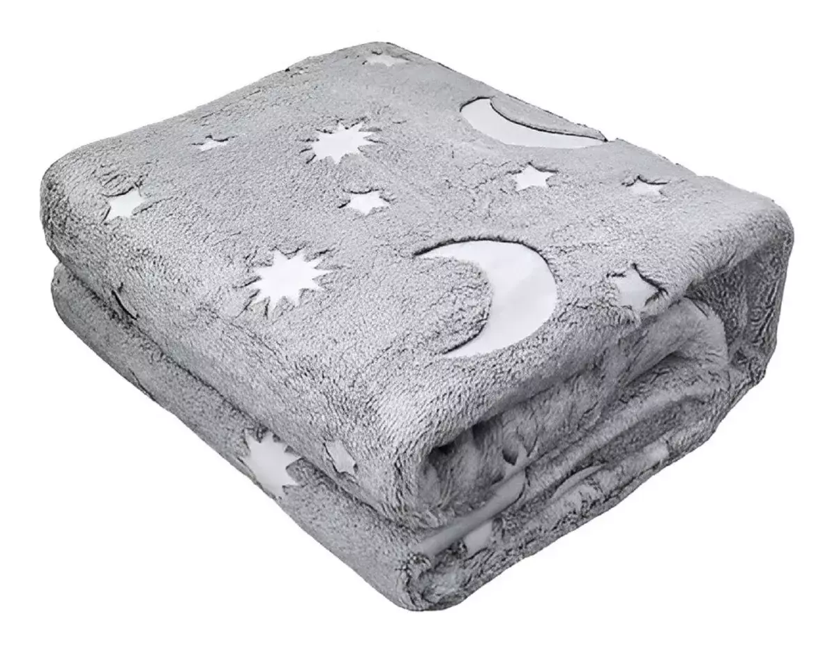 Manta Polar Mini Frazada Luminosa Bebe Mantas Gris-3