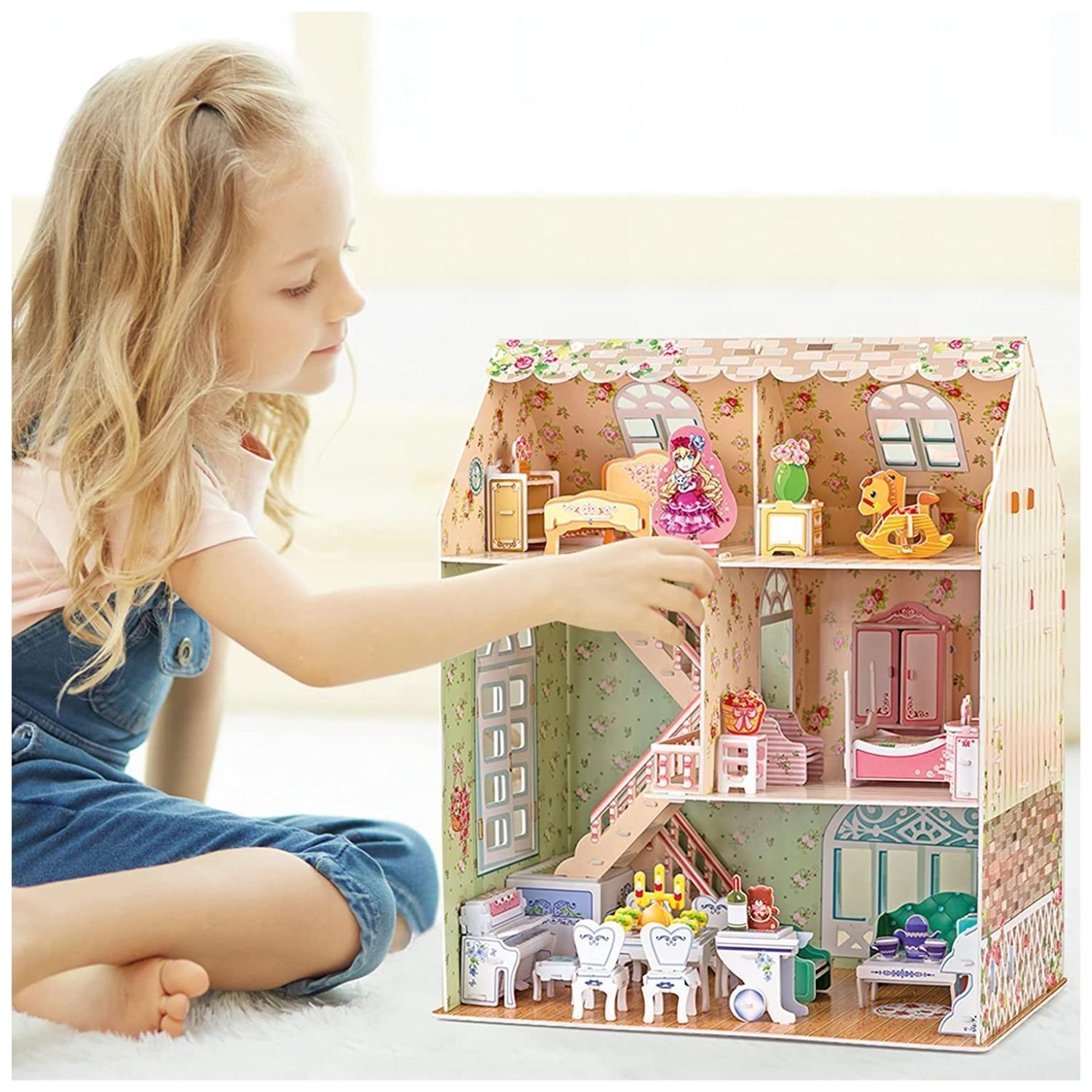 Juguete Casa De Muñecas Armable Puzzle 3D 160 Piezas-4