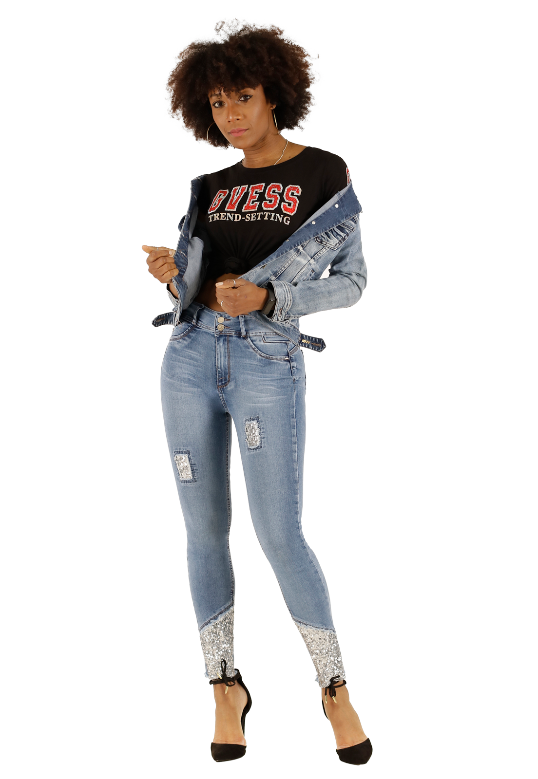 Jeans One World Melody Lentejuelas Mujer-0