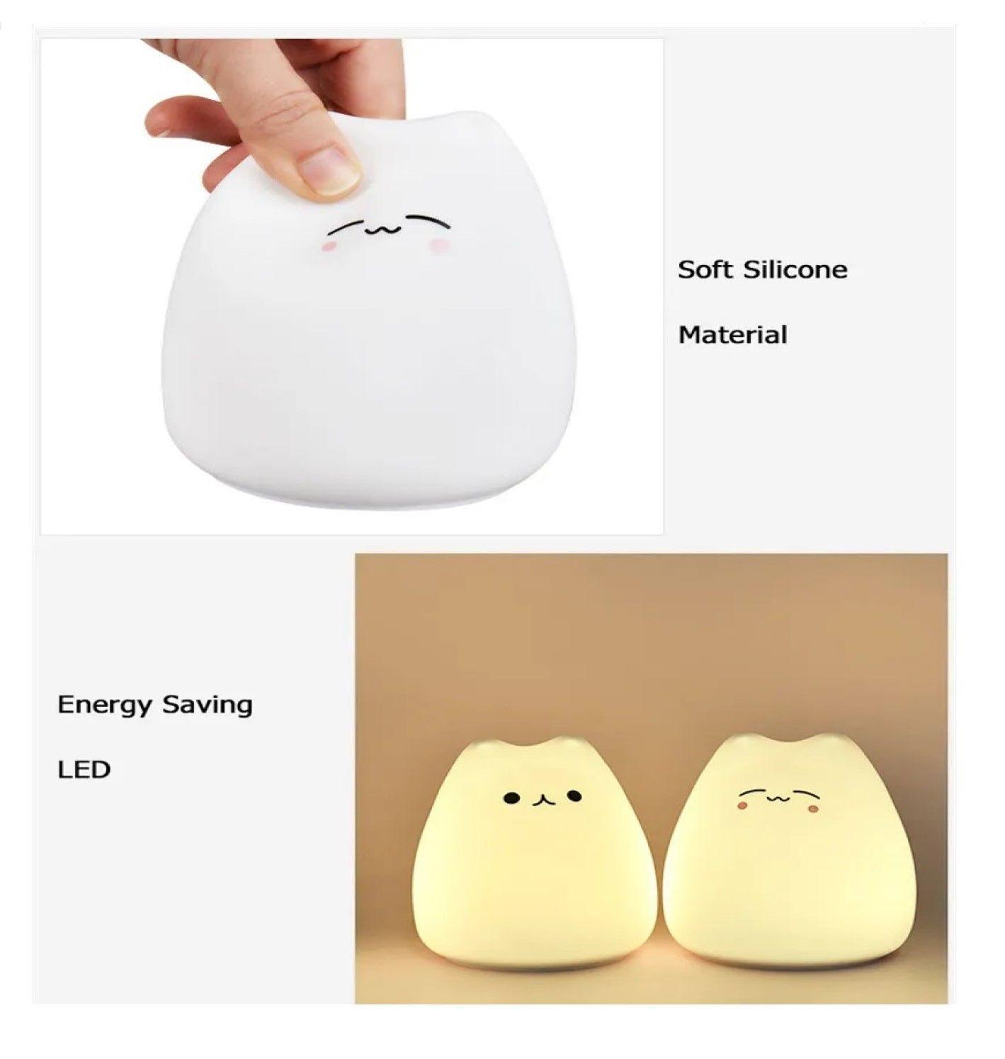 Lampara De Silicona Gatito Led Espanta Cuco-2