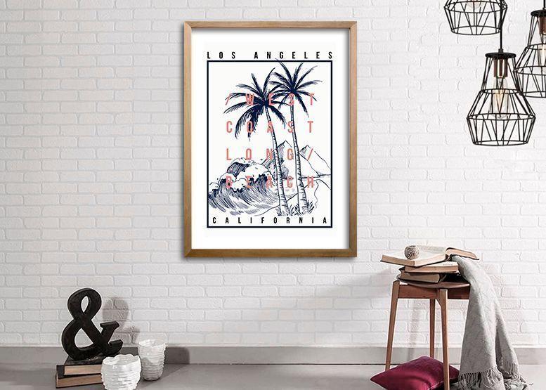 Cuadro ilustración California - 50x35 cm-1