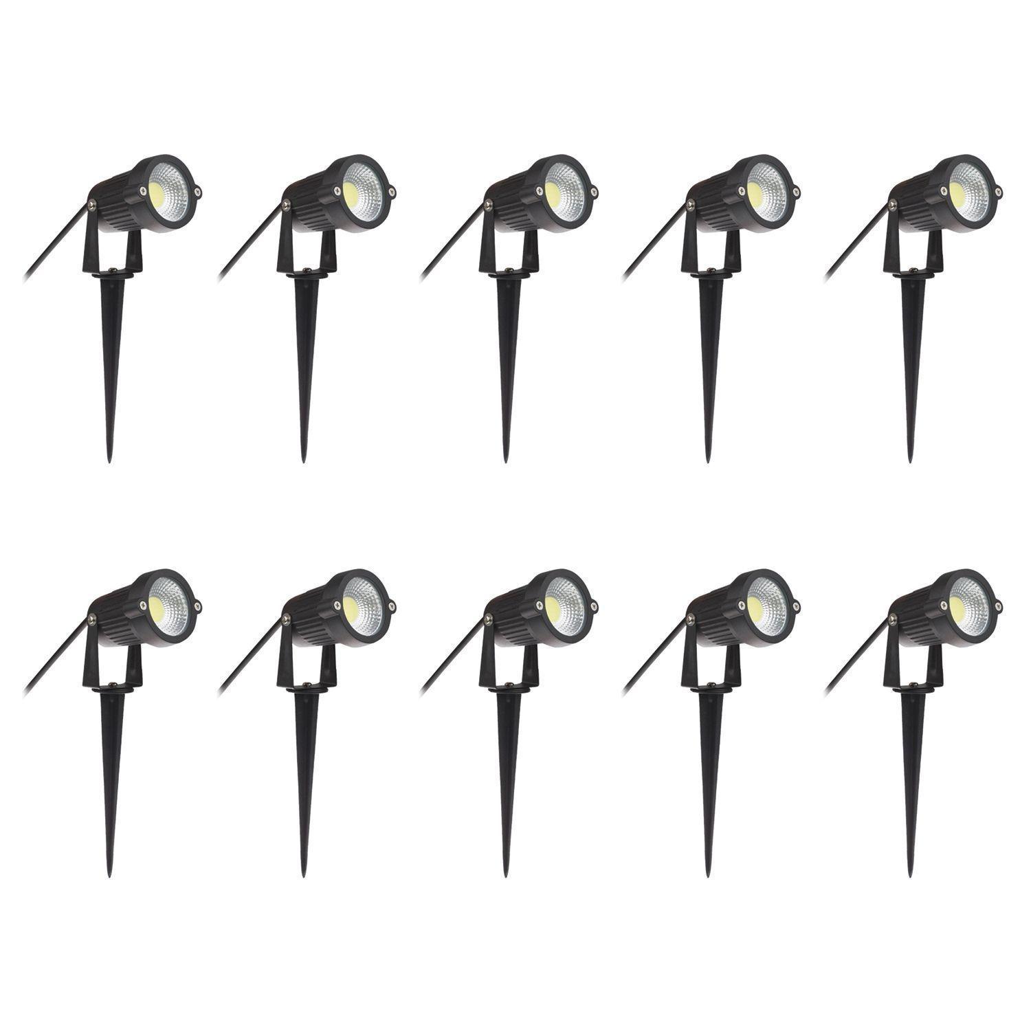 Pack 10 Foco LED Estaca Jardín 6W RGB-0