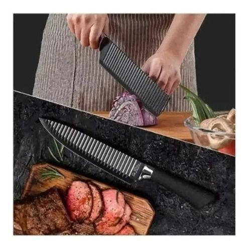 Set De 6 Cuchillos Juego Cuchillos Cocina Tijera Pelador Pro-4