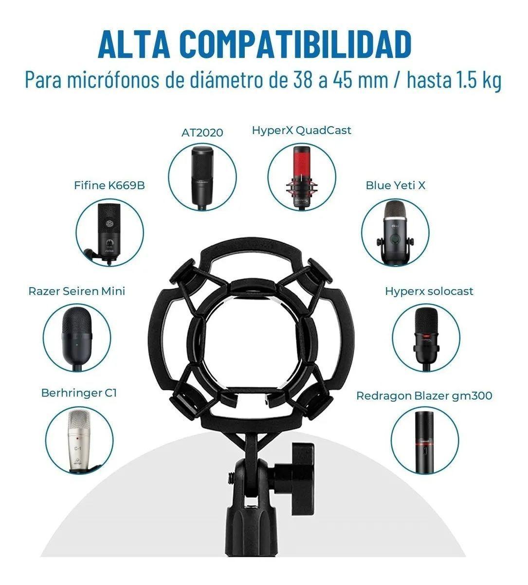 Kit Soporte Para Microfono Condensador Brazo Antipop Y Araña-3