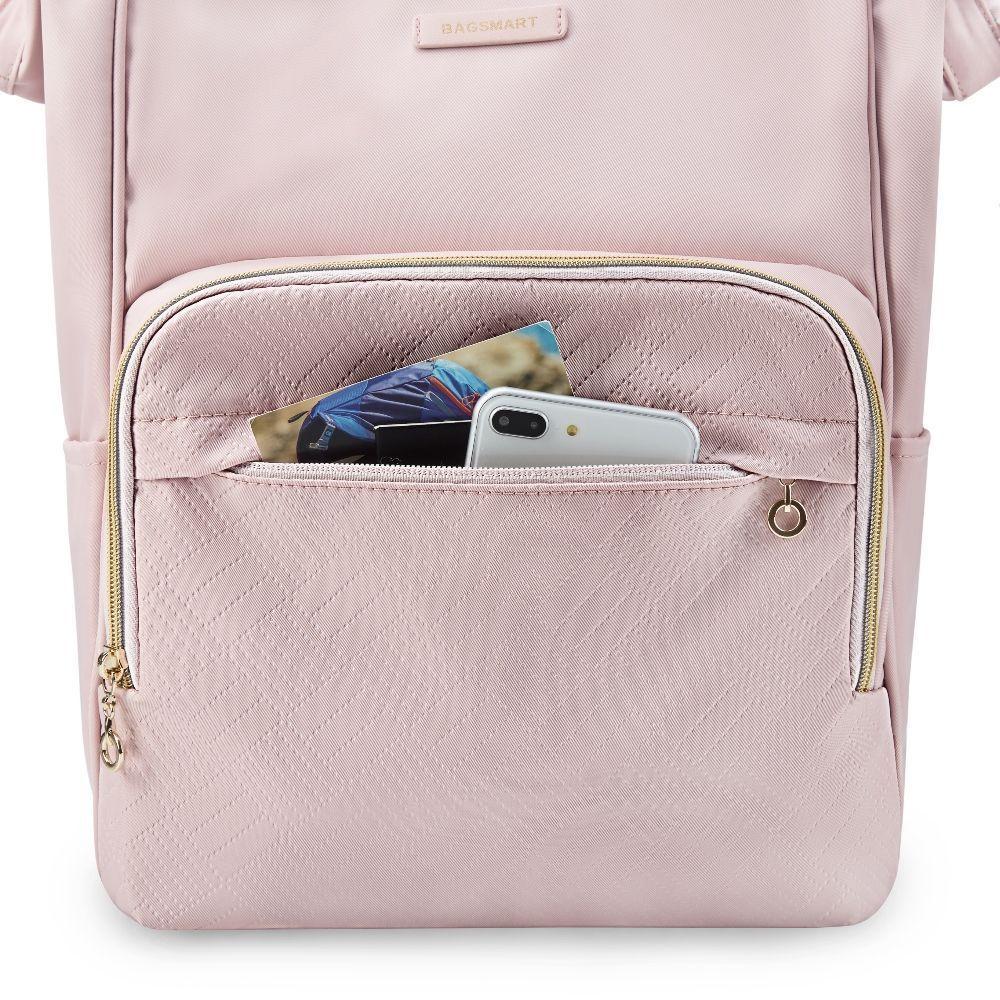 Bagsmart Mochila de viaje notebook 15.6" Rosado-3