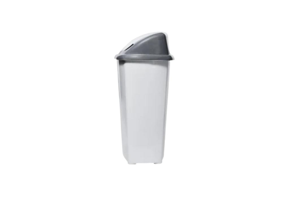Basurero Plástico 60 Litros Tapa Vaivén GRIS-1