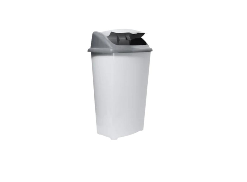 Basurero Plástico 60 Litros Tapa Vaivén GRIS-2