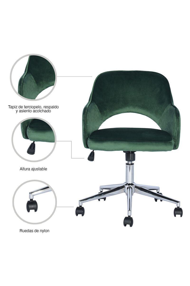 Silla Clarkson Escritorio Apoyabrazos Verde-4