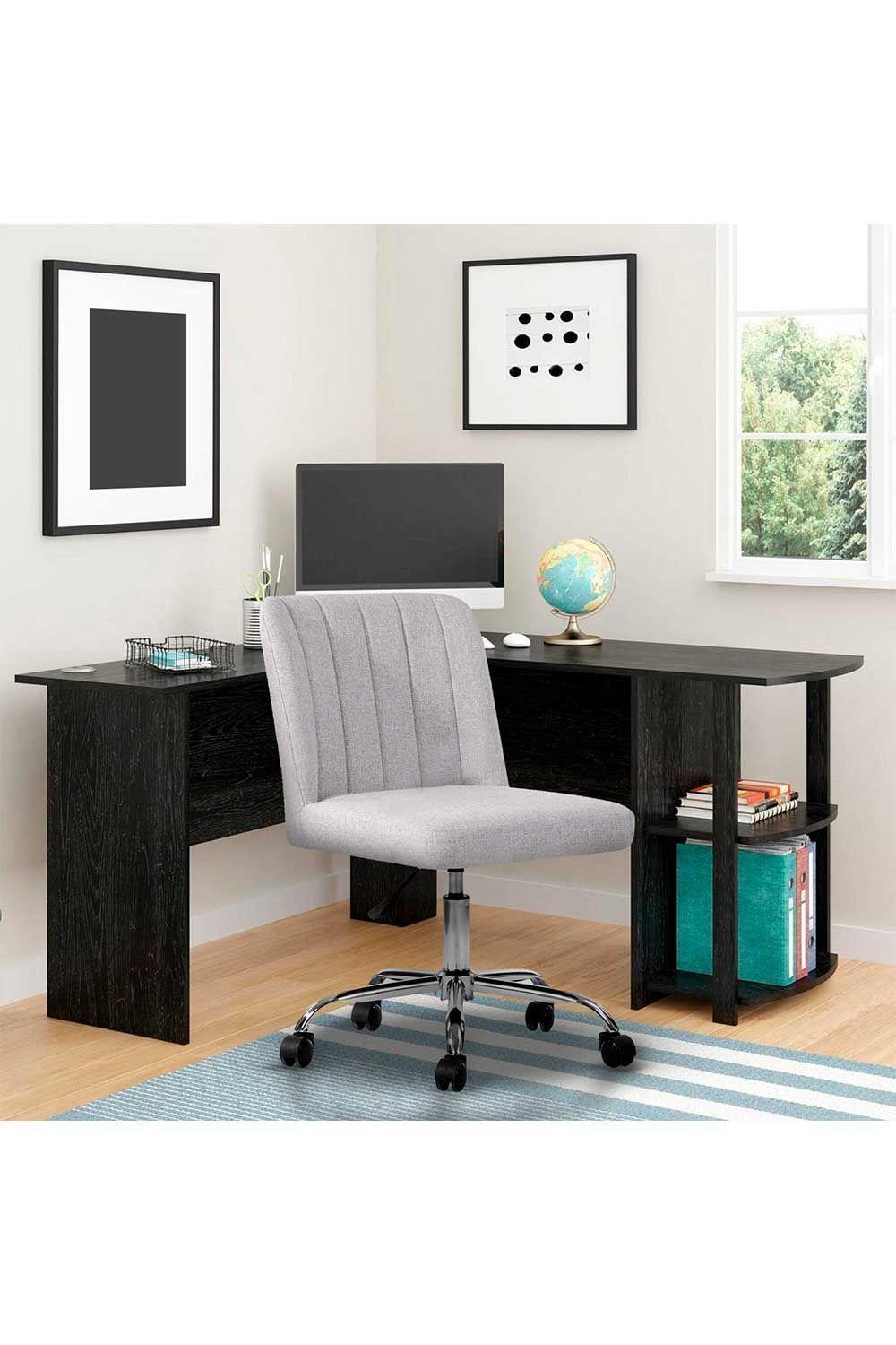 Silla de Oficina Acolchada con Ruedas - Gris-1