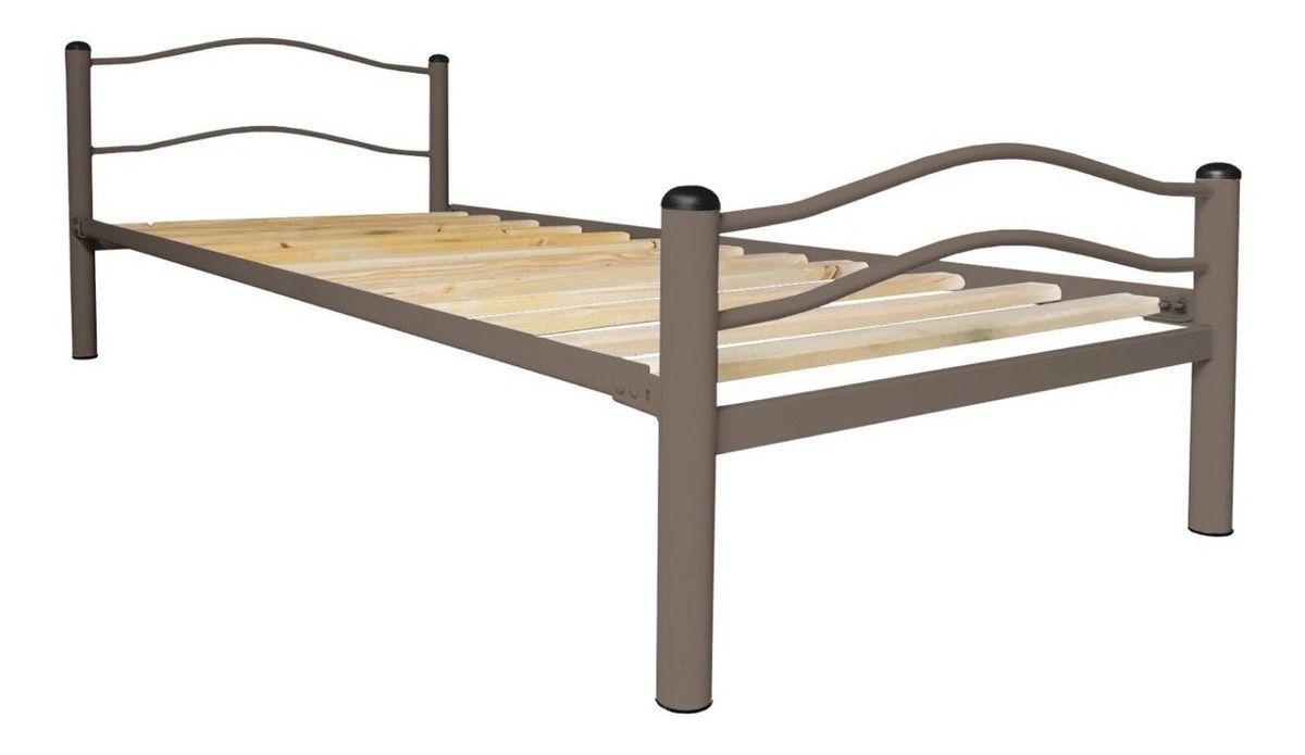 Cama Wind Metálica 1.5 Plaza Castaño-0