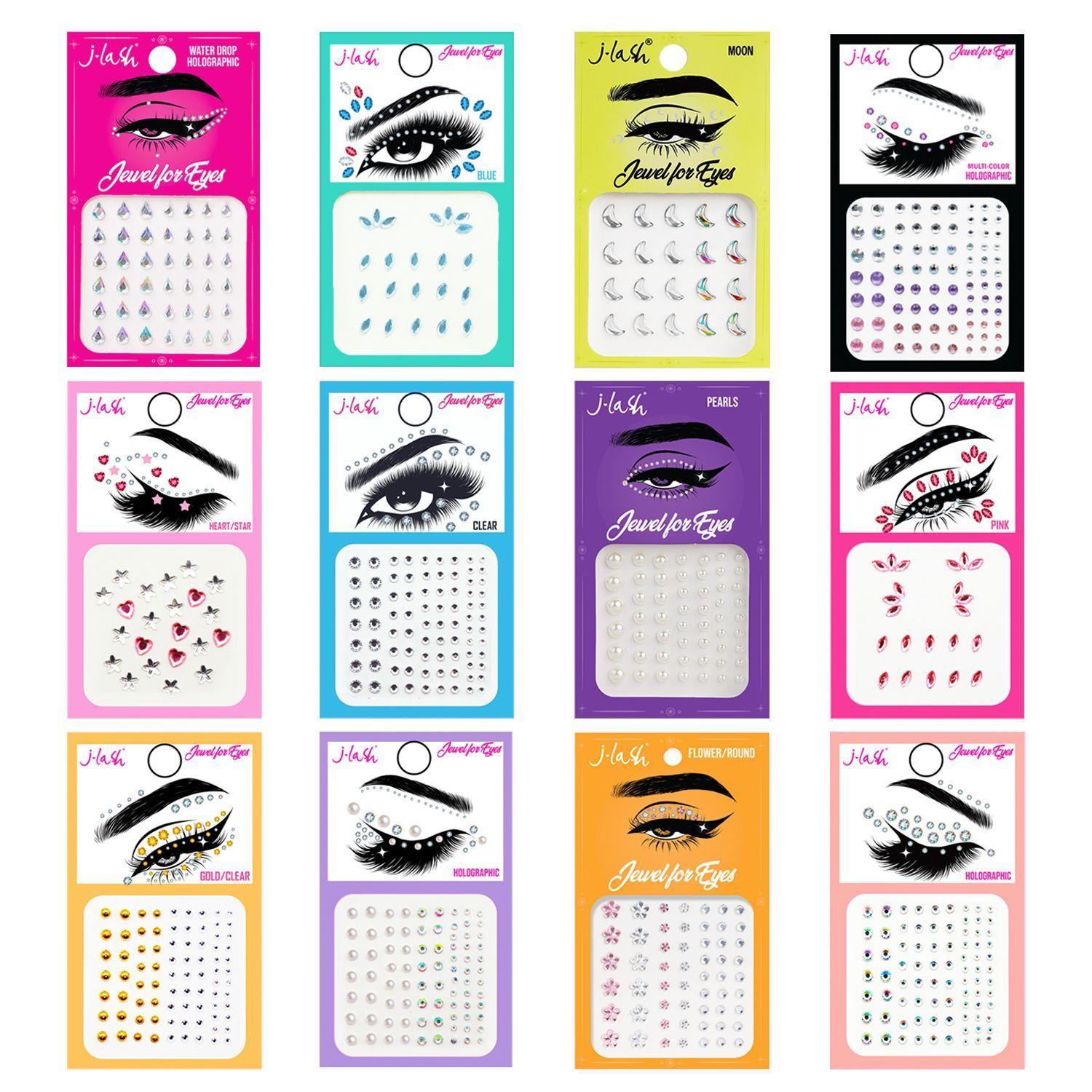 Pack 12 unidades "Face Stickers" Diamantes, Brillos, Gemas, etc.-0