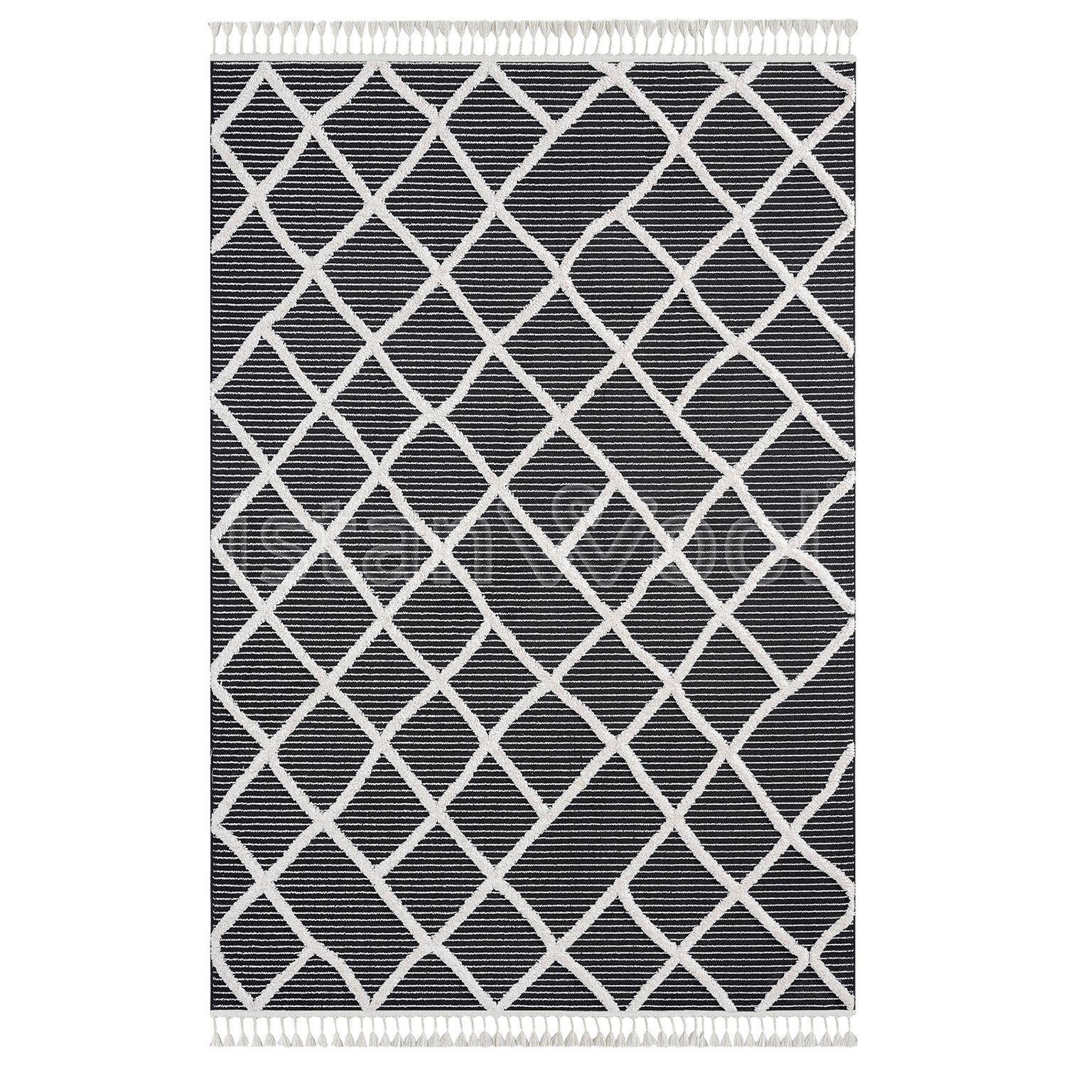 Alfombra Moderna Diseños 160x230cms.Negra-0