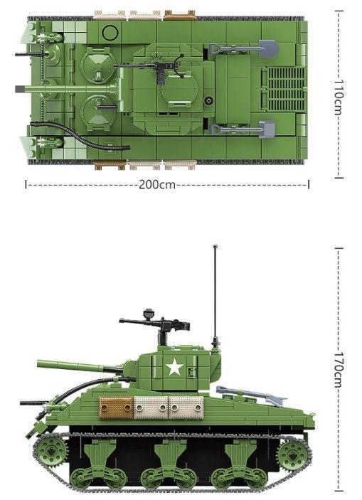 Tanque Segunda Guerra Mundial M4A1 Sherman USARMY-3