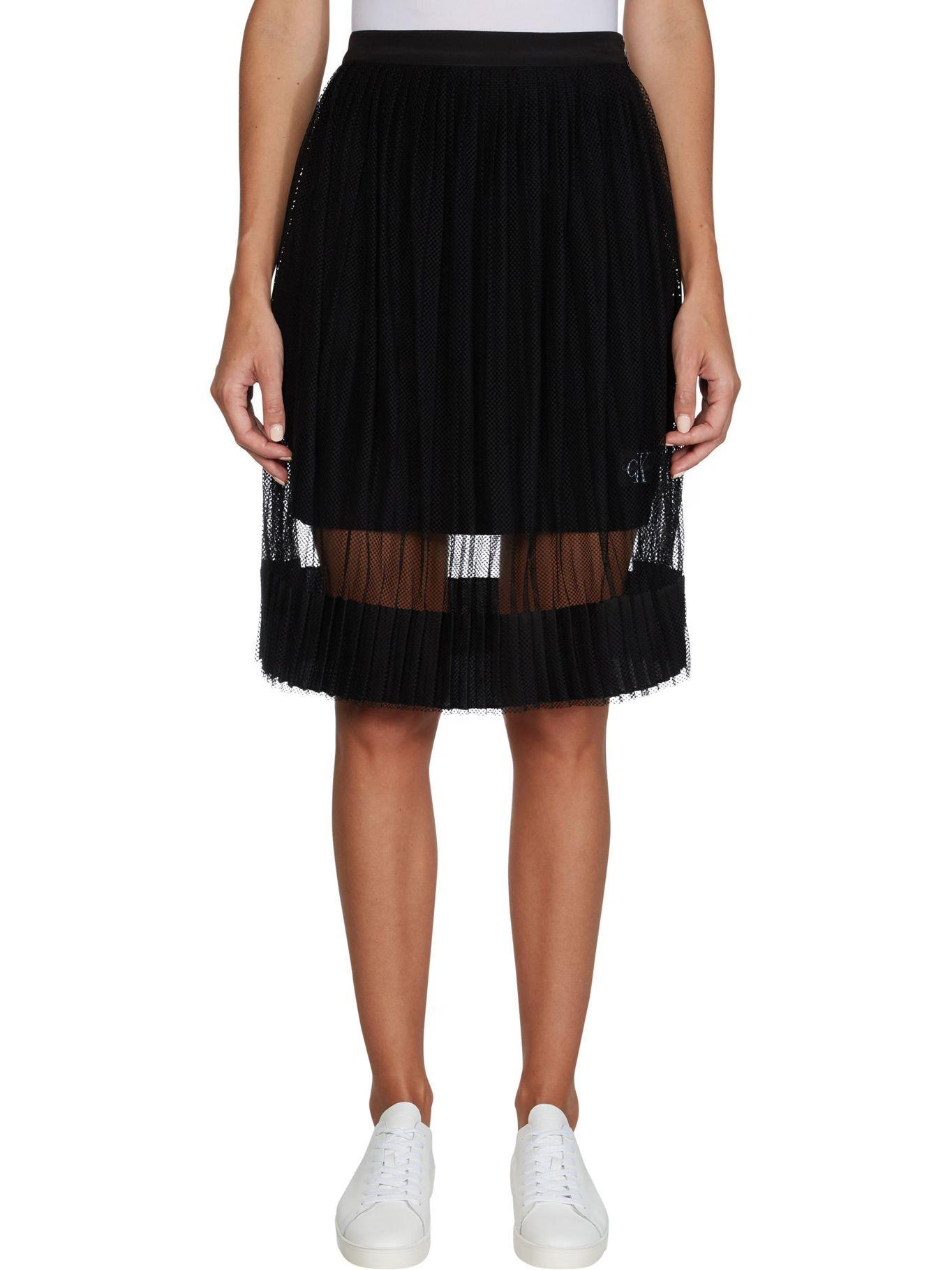 Falda Pleated Negro Calvin Klein-1