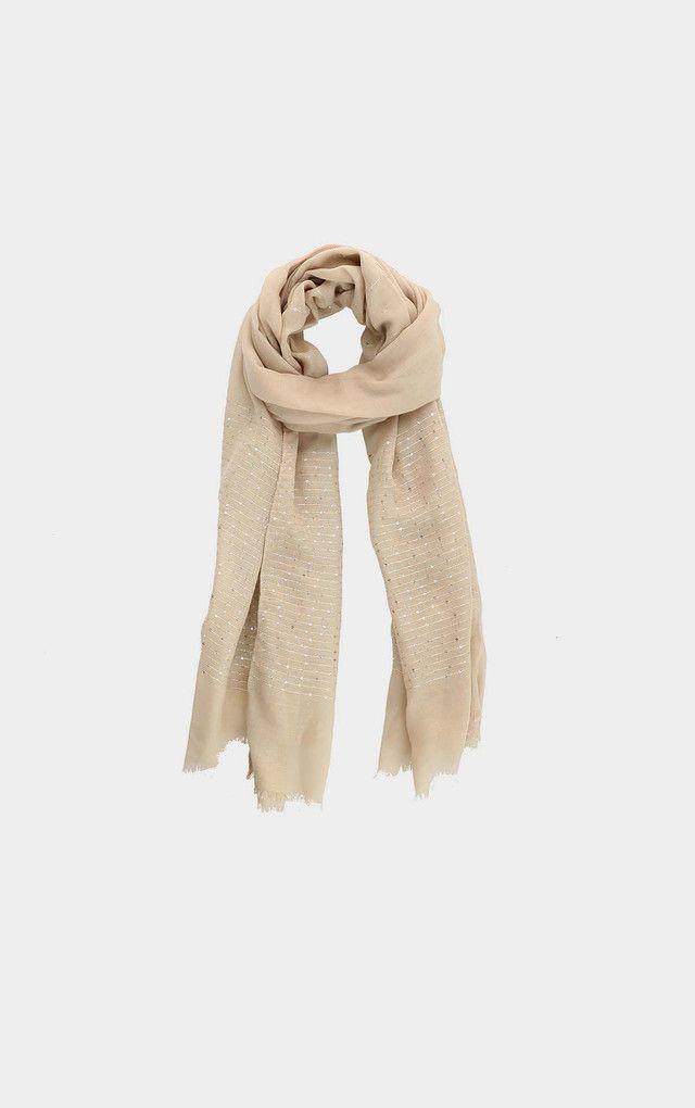 Pañuelo Liso Lentejuelas Beige i-D-0