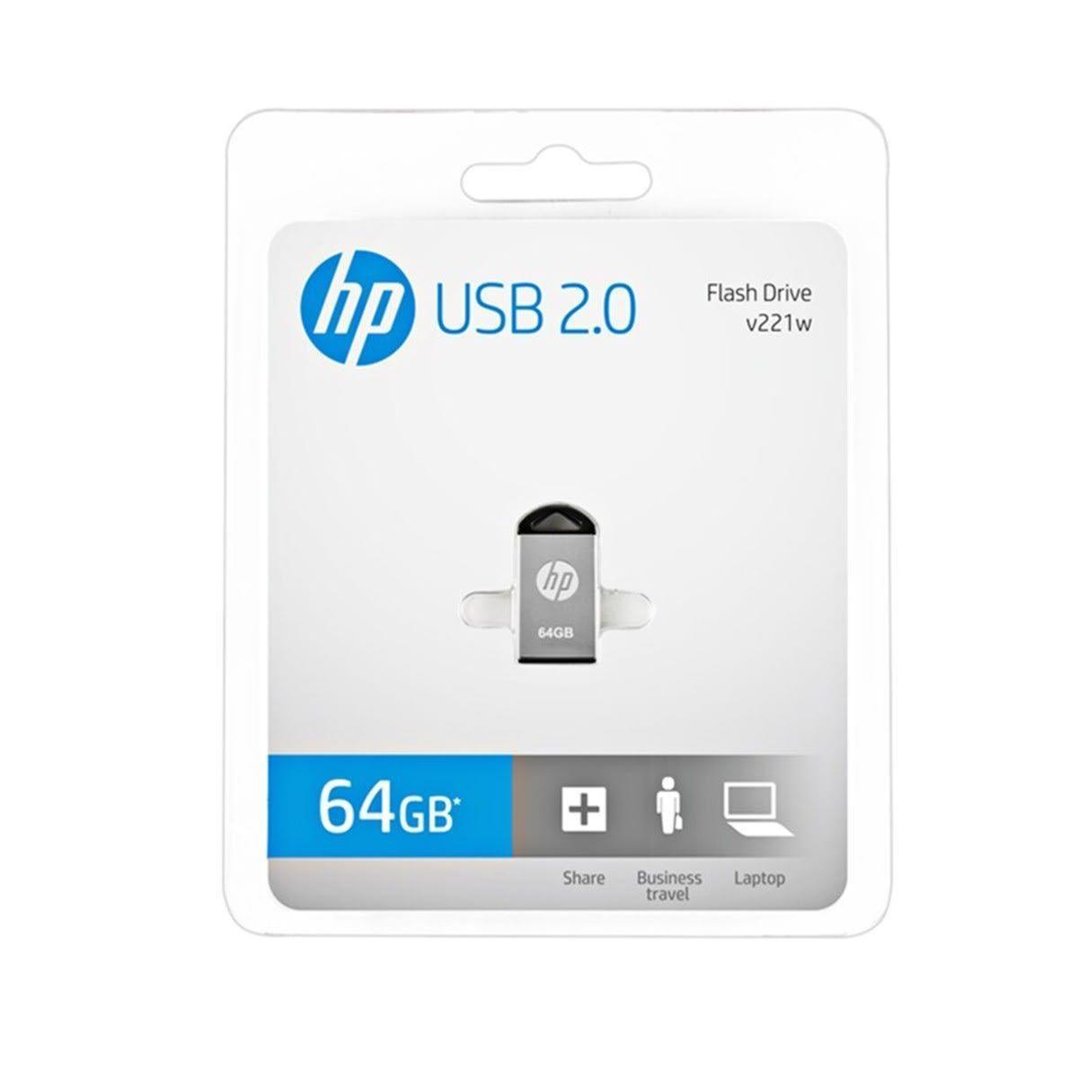 Pendrive Metalico 64 Gb Hp Usb 2.0 V221w-0