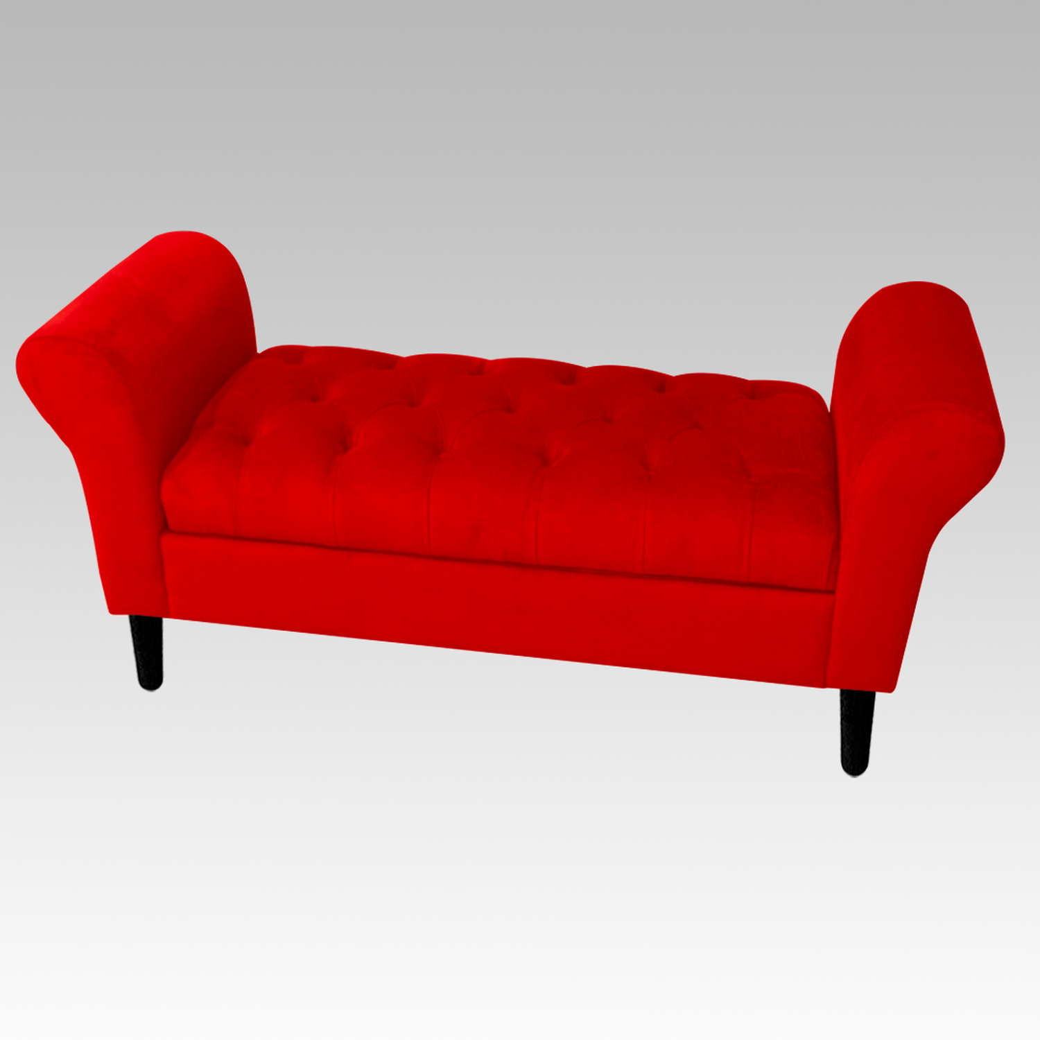 Banqueta Baúl Capitoné 21 Botones Lucerna rojo-0