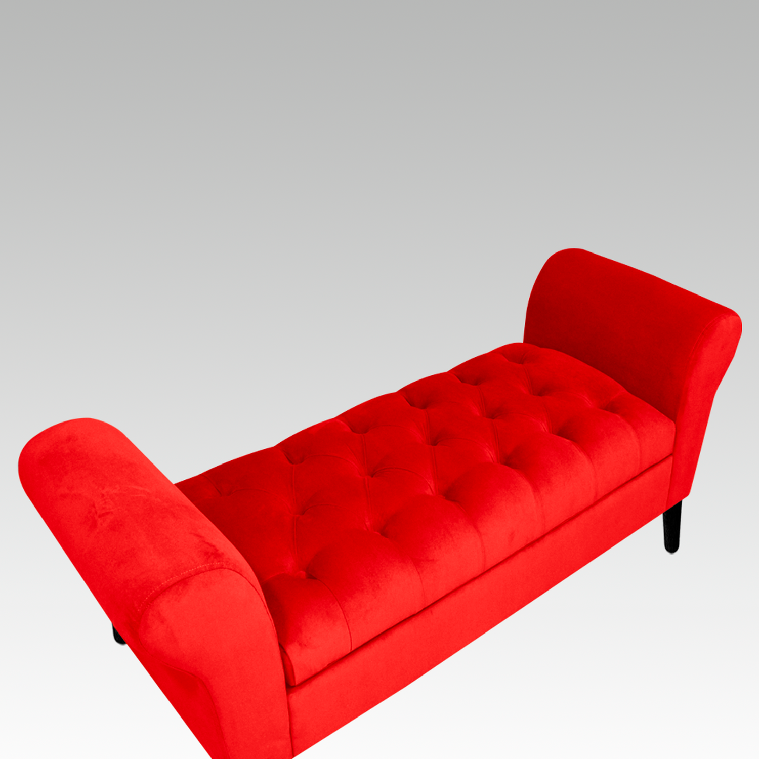 Banqueta Baúl Capitoné 21 Botones Lucerna rojo-2