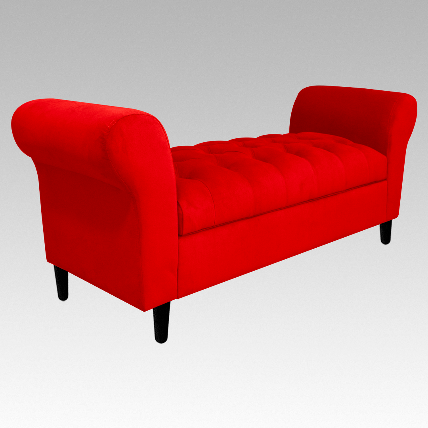 Banqueta Baúl Capitoné 21 Botones Lucerna rojo-1