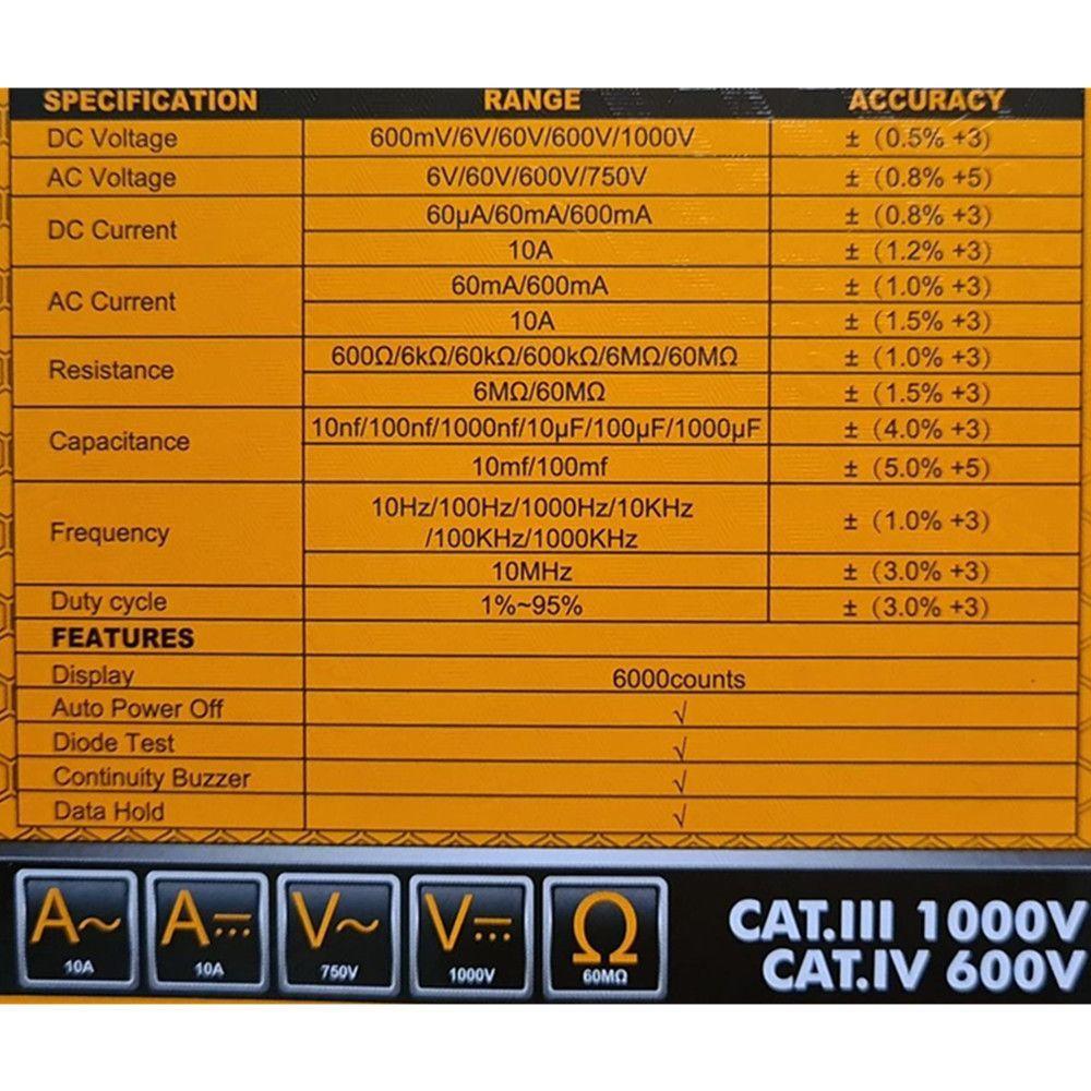 Multimetro Multitester Digital Ingco Dm7502-1