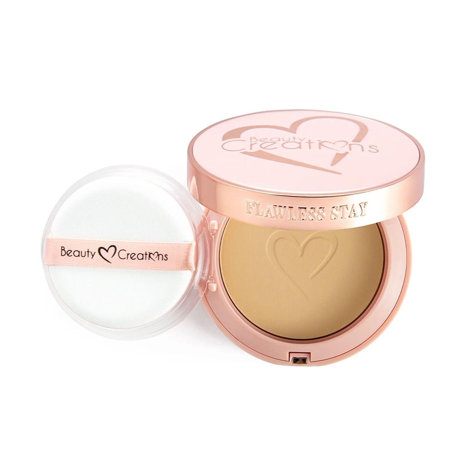 Pack Base En Polvo Flawless Stay FSP 6.0 Beauty Creations + Brocha Estilo Sirena Malú-1