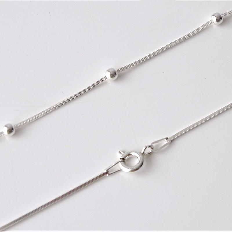 Cadena Con Puntos De Plata Fina - MABELITA-3