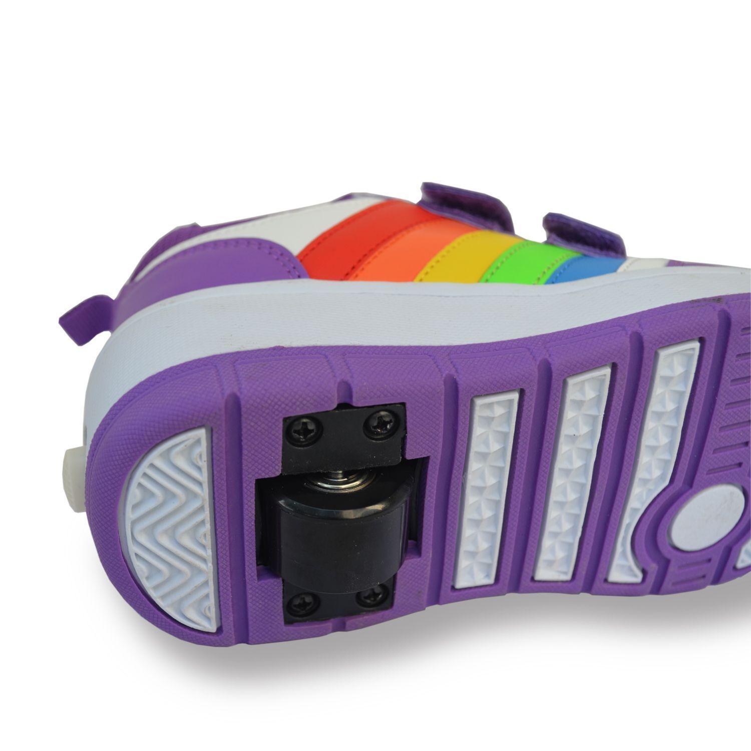 Zapatillas Niñas con Ruedas Arcoiris-2