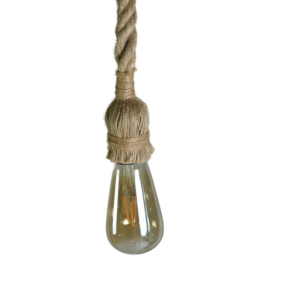 Lámpara colgante vintage cuerda de yute 1m (No incluye Ampolleta)-2