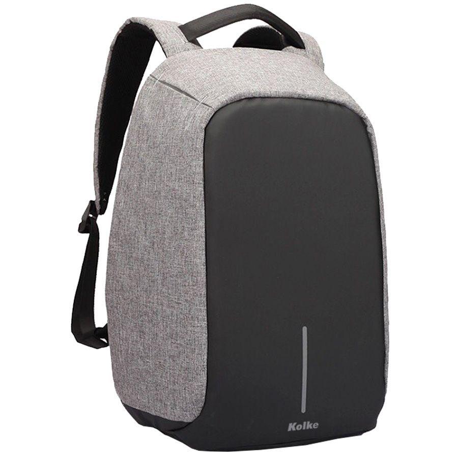 Mochila Antirrobo Con Usb Gris-0