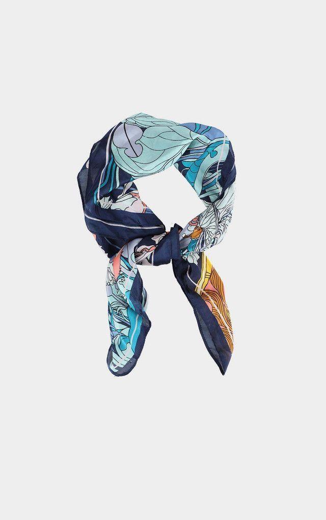 Pañuelo Bandana Estampado París Azúl Humana-1