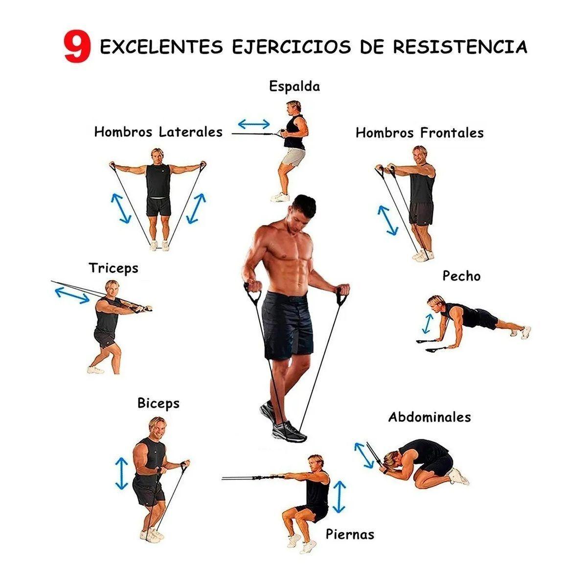 Set Bandas Elasticas Ligas Ejercicios 11 pzas-3