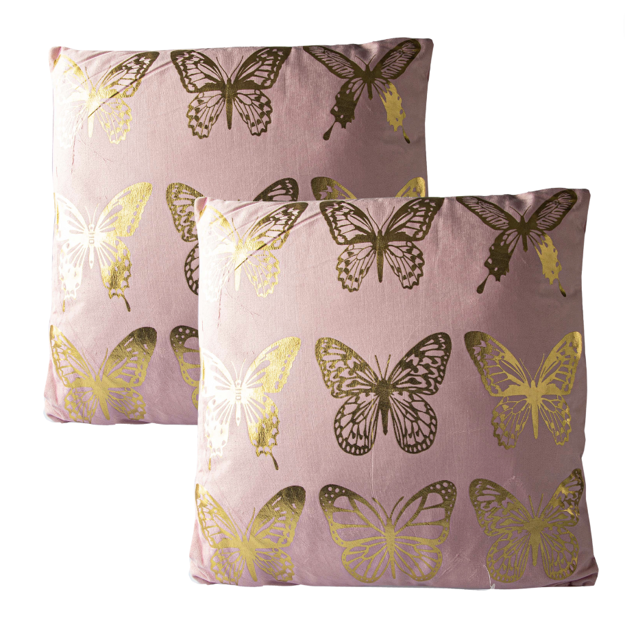 Set de 2 Cojines Terciopelo Spring Gris de 45cm x 45cm-0