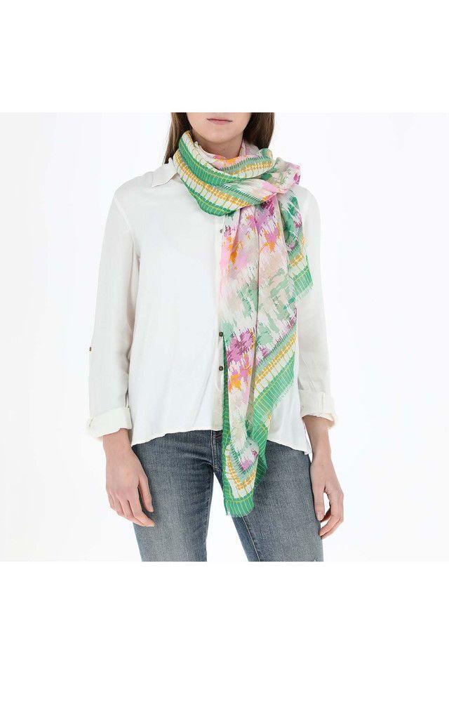 Pañuelo Estampado Tide Dye Verde Humana-2