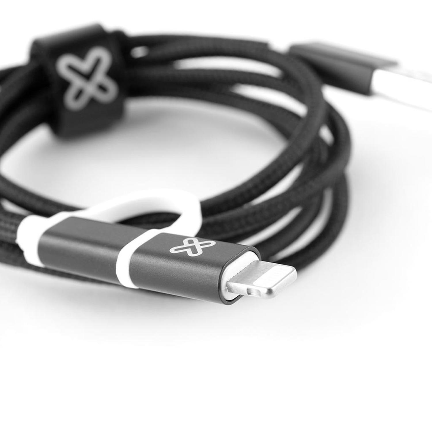 Cable 2en1 MicroUSB+Lightning 1m KlipXtreme KAC-210 Negro + Parlante BT Anthrax Xtech 6W 20hs Aut Mi-3
