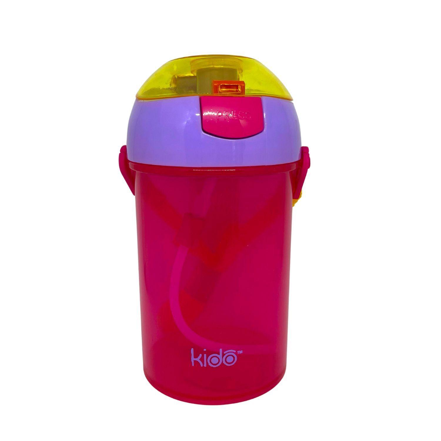 Botella Botón con Tapa Transportable 350 ml Azul - KIDO-6