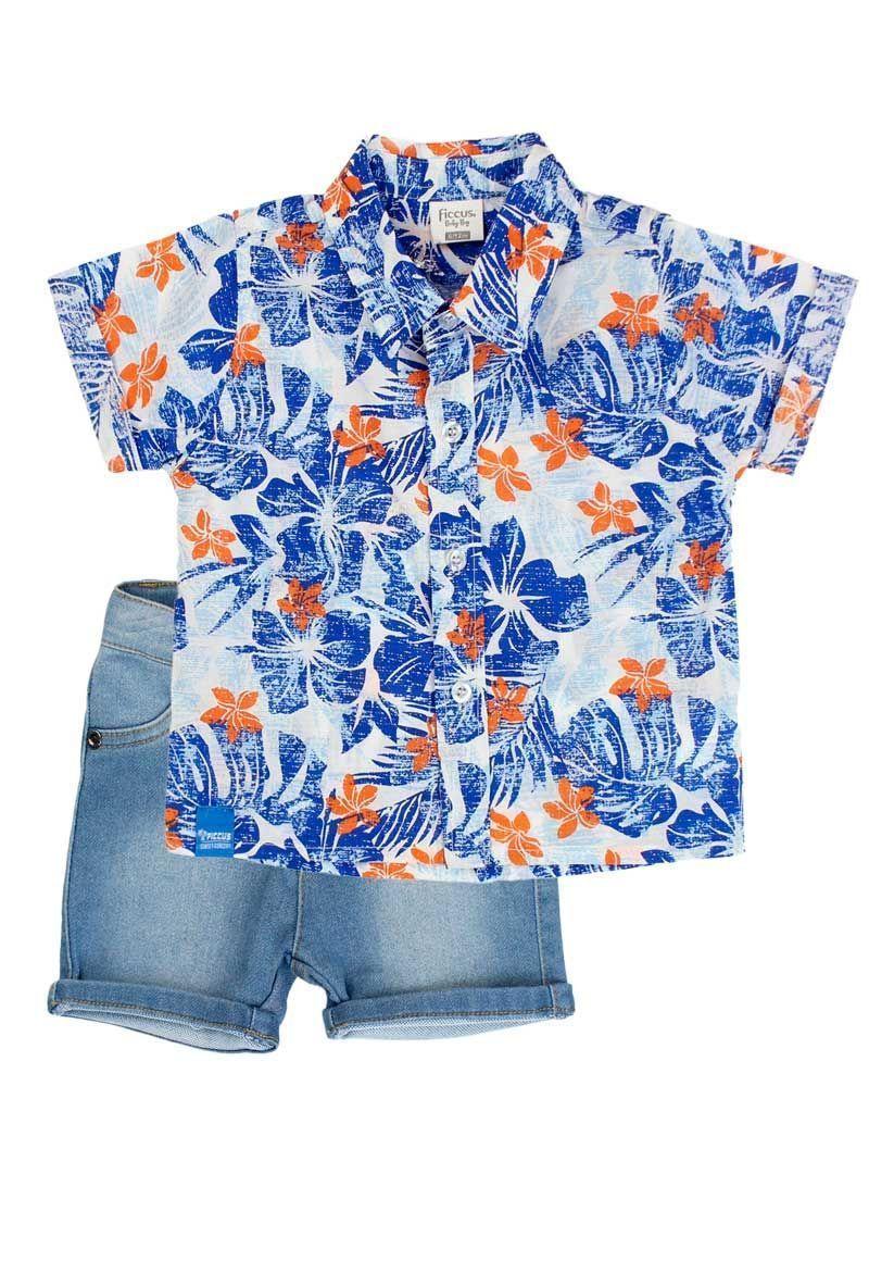 Conjunto Bebé Niño Guayabera Sunset Ficcus-0