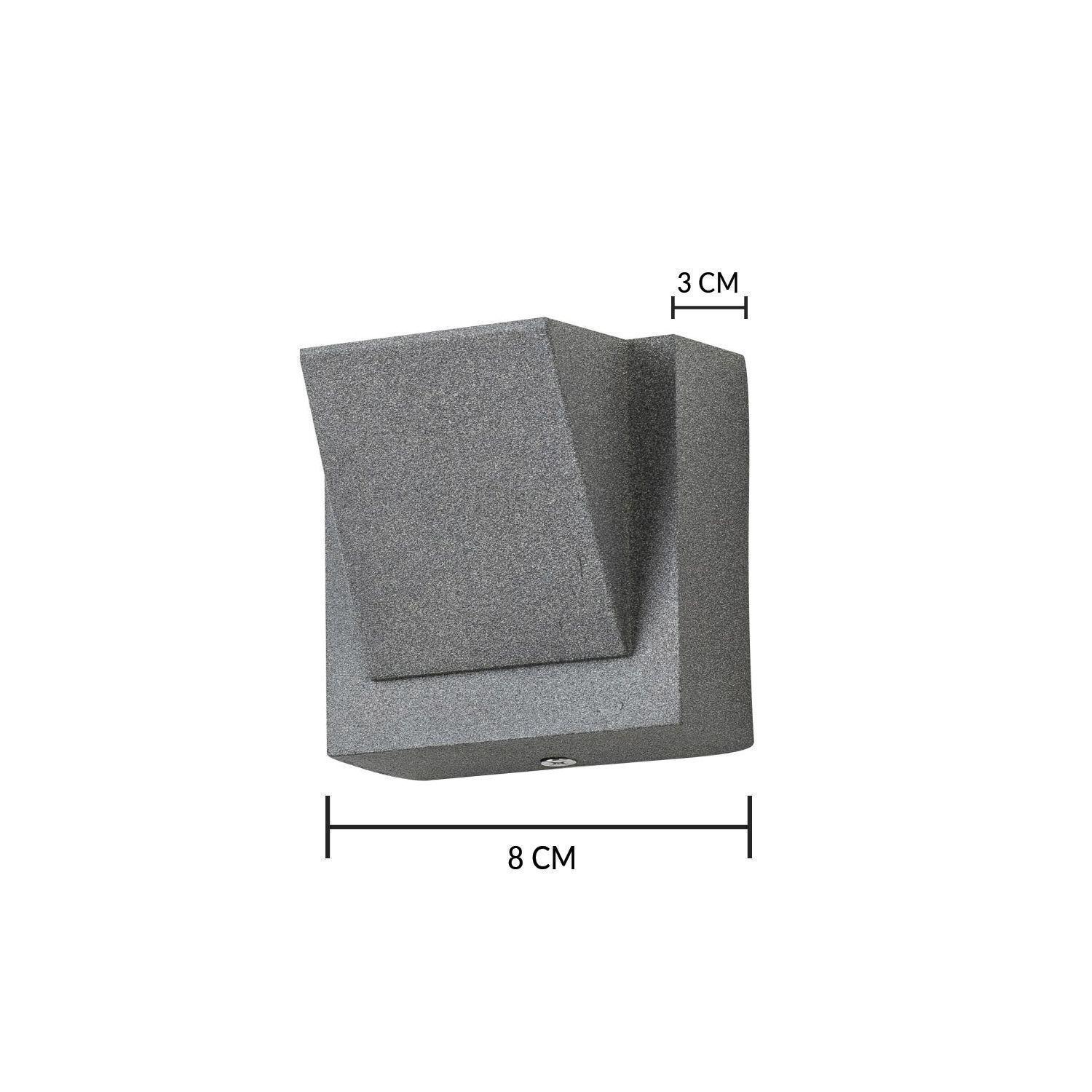 Apliqué LED Decorativo Exterior Para Pared 3W Gris-2