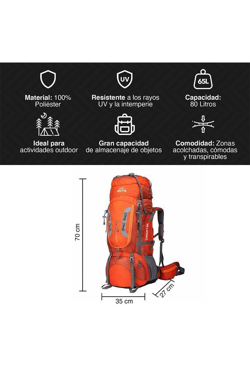Mochila Outdoor 80 Litros Naranjo-2