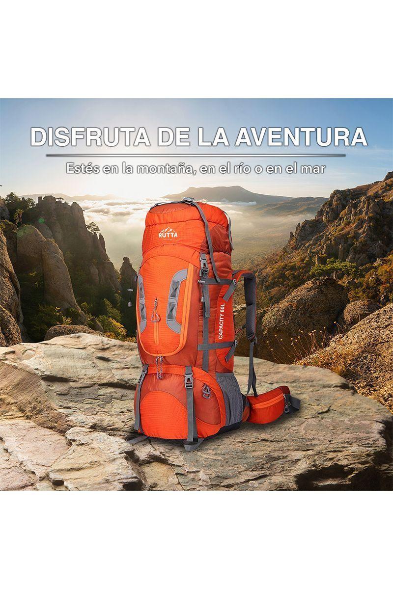 Mochila Outdoor 80 Litros Naranjo-4