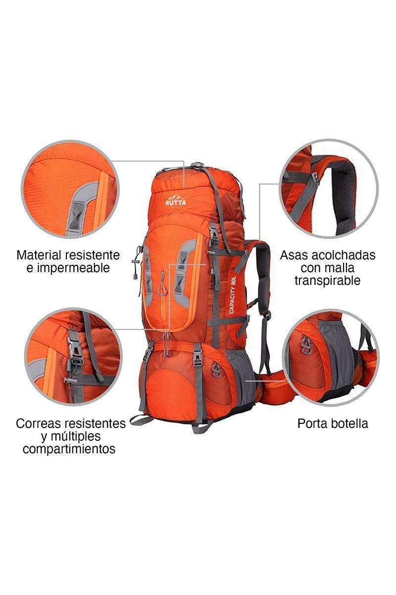 Mochila Outdoor 80 Litros Naranjo-3