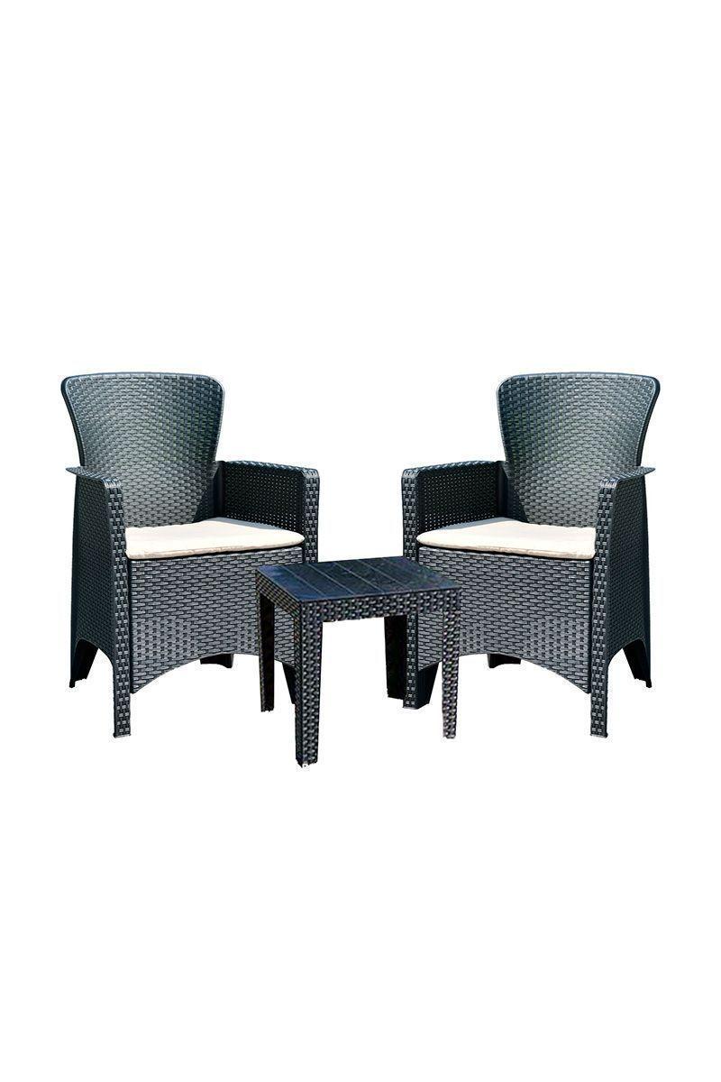 Juego de Terraza 3 Piezas 58,4x59x87cm Café-0