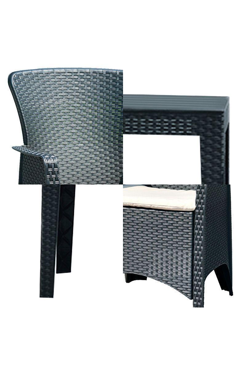 Juego de Terraza 3 Piezas 58,4x59x87cm Café-5