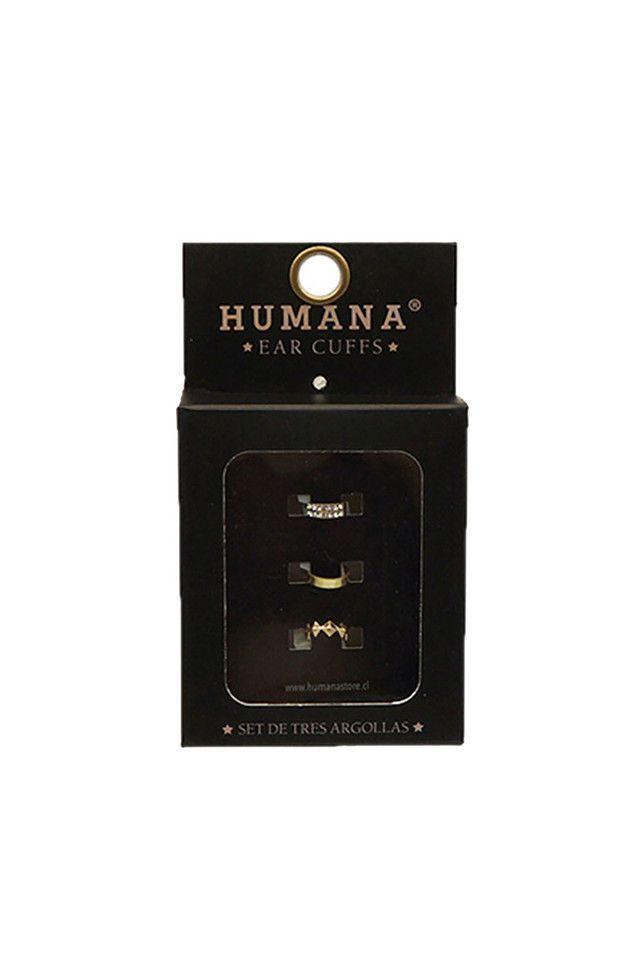 Aros Set Dorados Ear Cuffs Puas Humana-0