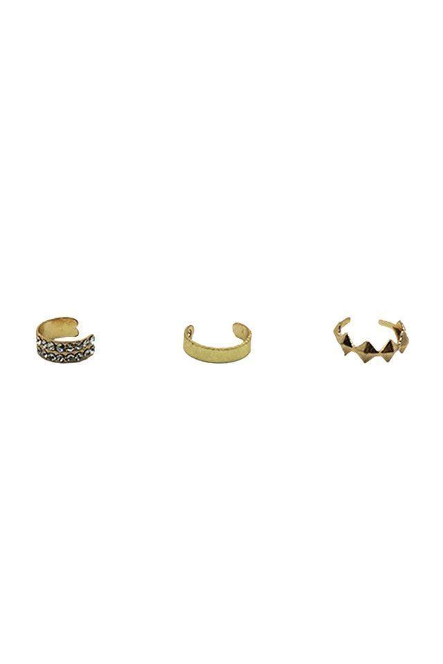 Aros Set Dorados Ear Cuffs Puas Humana-1