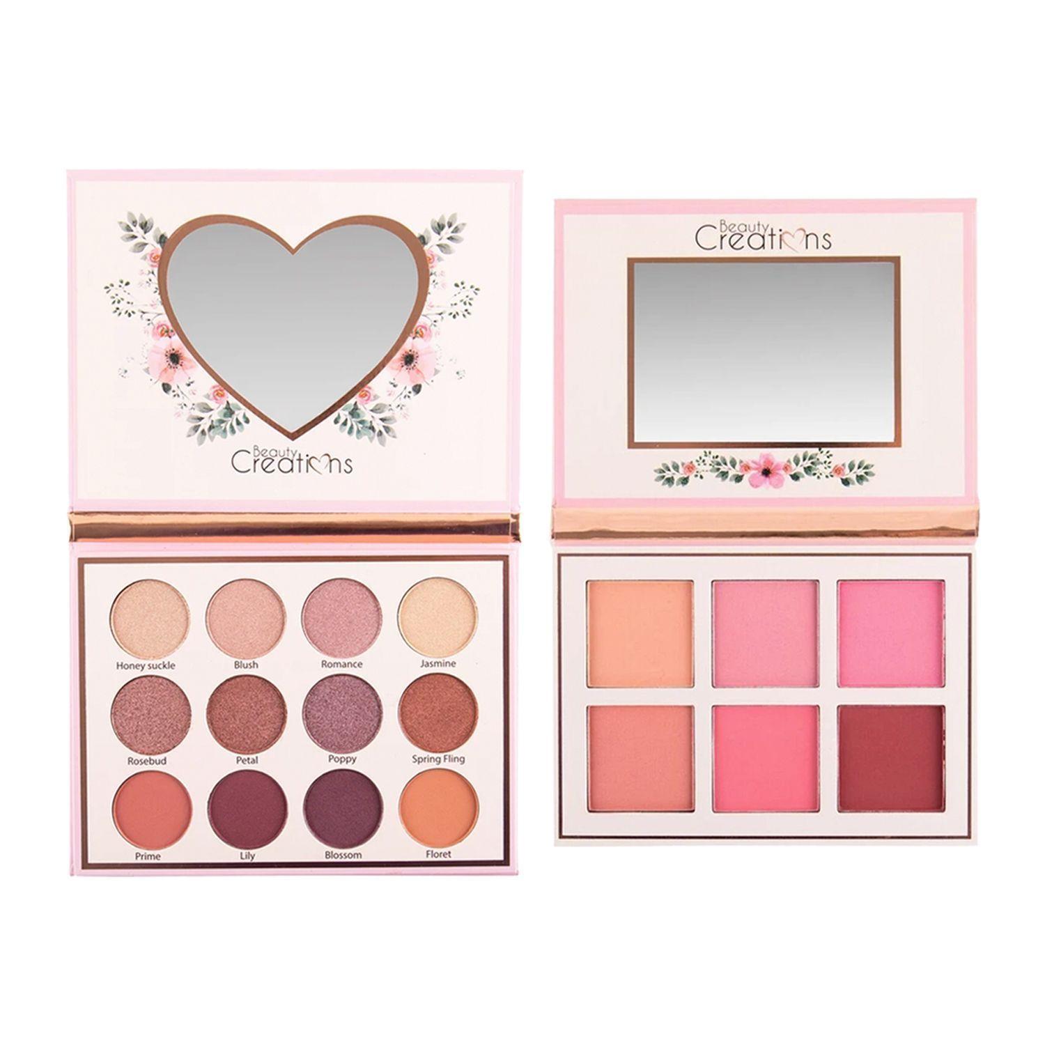 Pack Paleta de Sombras "Eye Bloom" y Blush/ Rubor "Floral Bloom" de Beauty Creations-0