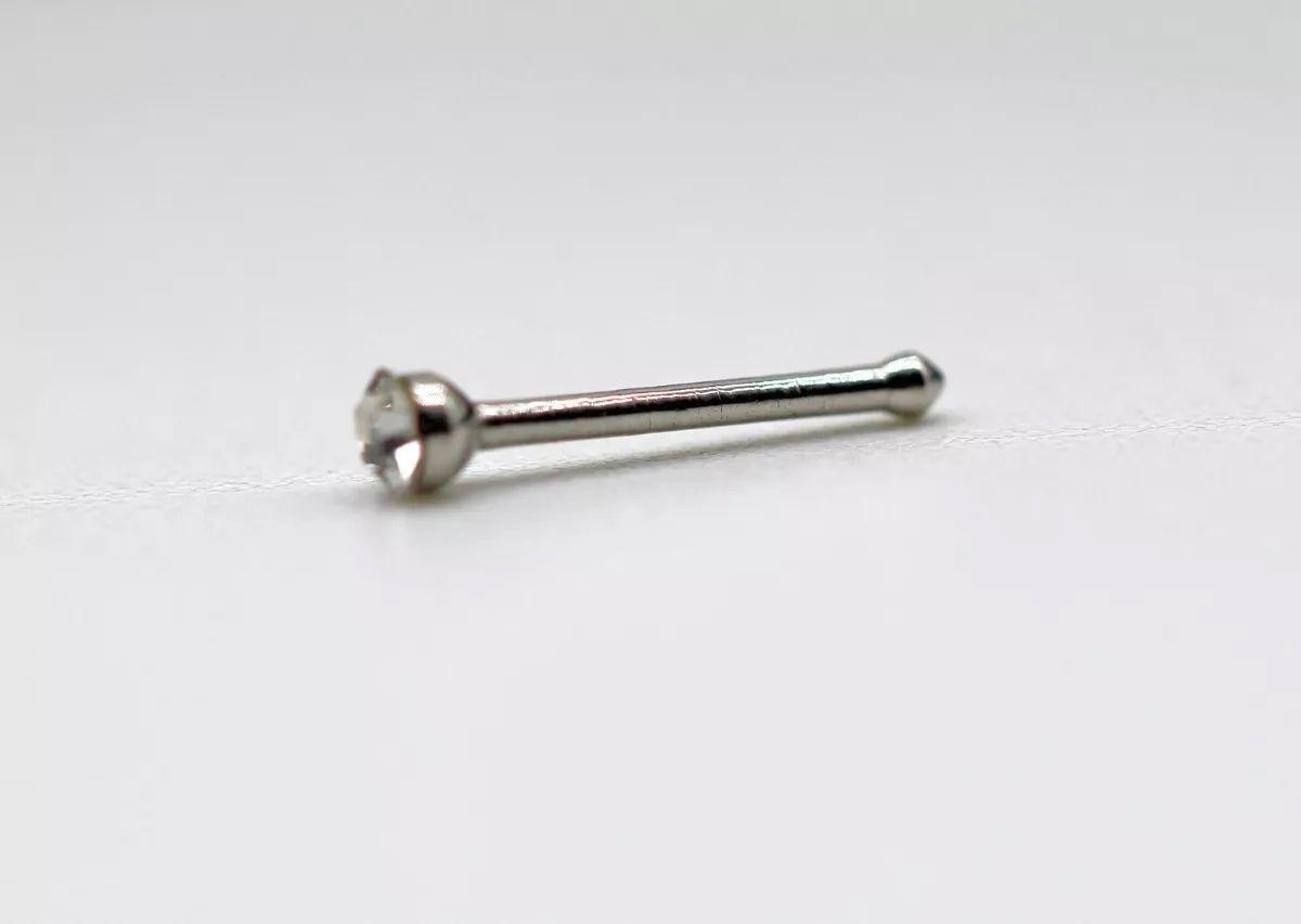 Aro Punto Nariz Piercing Acero Set 40 Unidades Color Blanco-1