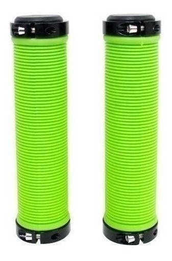 Puños Par Adulto Doble Lock Hl-g211 Verde Bicicleta-0
