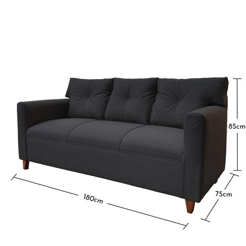 Juego Living Mateo Chenille Grafito Pata Madera 3C.1C.1C-7