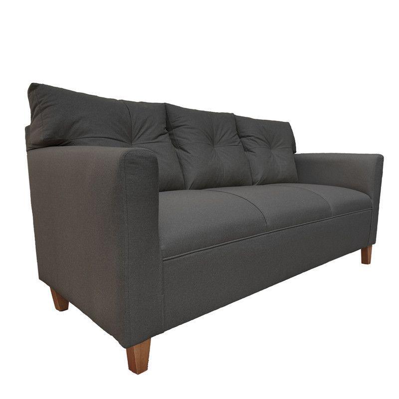 Juego Living Mateo Chenille Grafito Pata Madera 3C.1C.1C-4